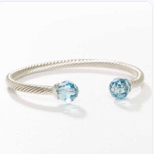 With a Twist Bracelet,  Touchstone  Crystal by Swarovski, aquamarine
